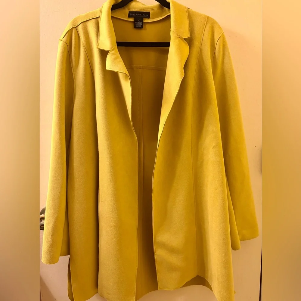 🔴Joan Vass- New York Yellow Faux Suede Women's Shacket/Jacket, Size. XL🔴 - Picture 2 of 8